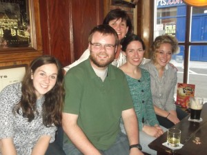 Out for a last pint at the Sky & the Ground with our friend Pauline (and Carmel, who took the picture!)