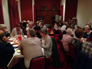 Some of the Clonard community enjoys Thanksgiving dinner at Fr. Denis' home.