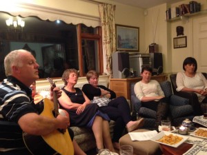 Jim B., Carmel, Mary R., Lisa, Joy, and Pauline at one of the many "sessions" Teach Bhríde has been blessed to attend.